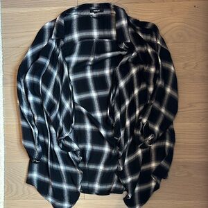 Wishlist Black and White Plaid Open Cardigan